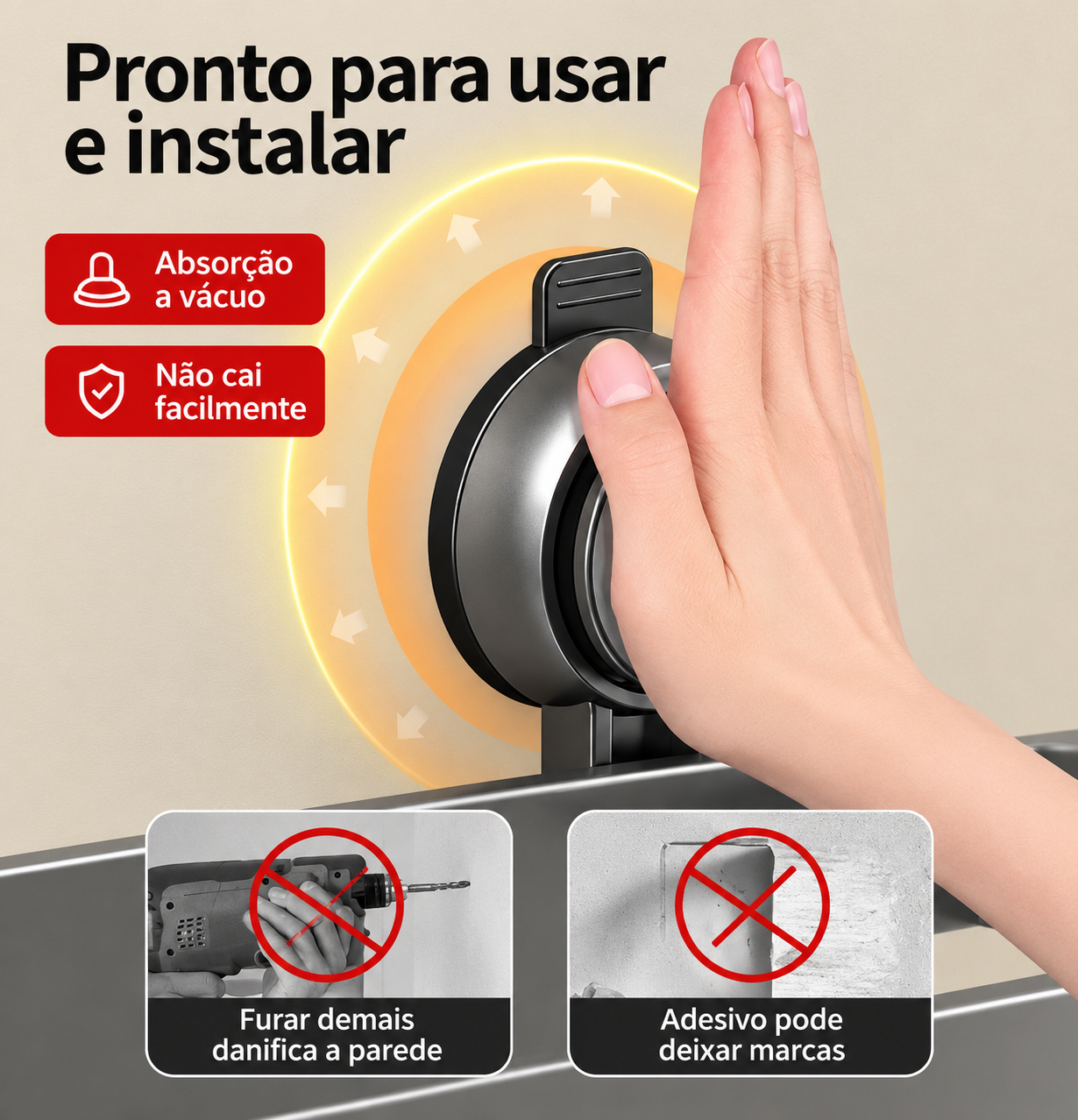 VacuumShelf™ | Prateleira com Ventosa Premium