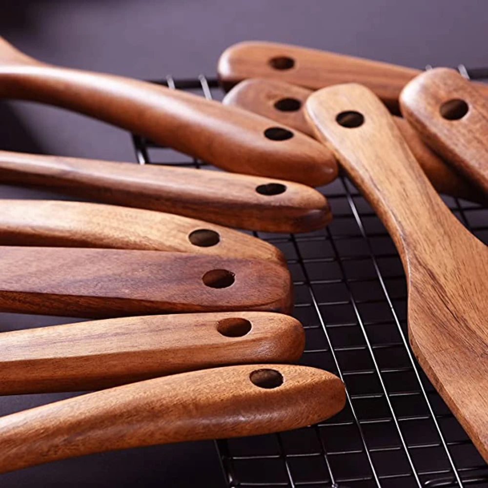 Teak Chef™ | Kit Premium de Utensílios em Madeira