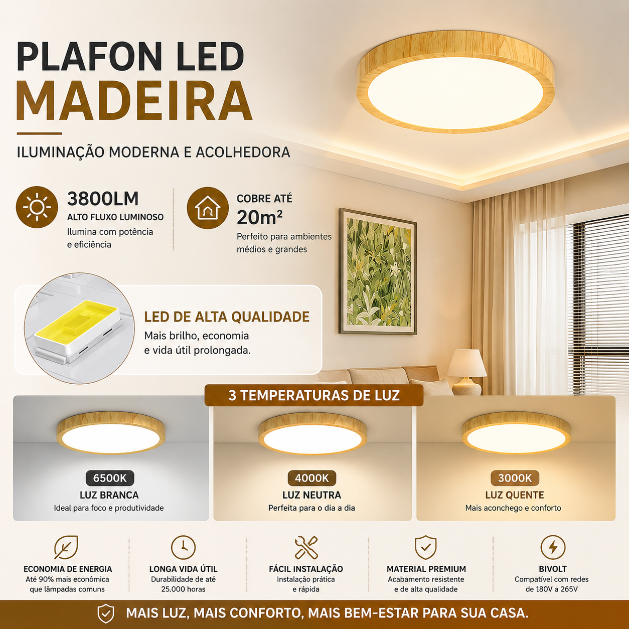 SlimLight™ | Plafon LED Ultra Fino Premium