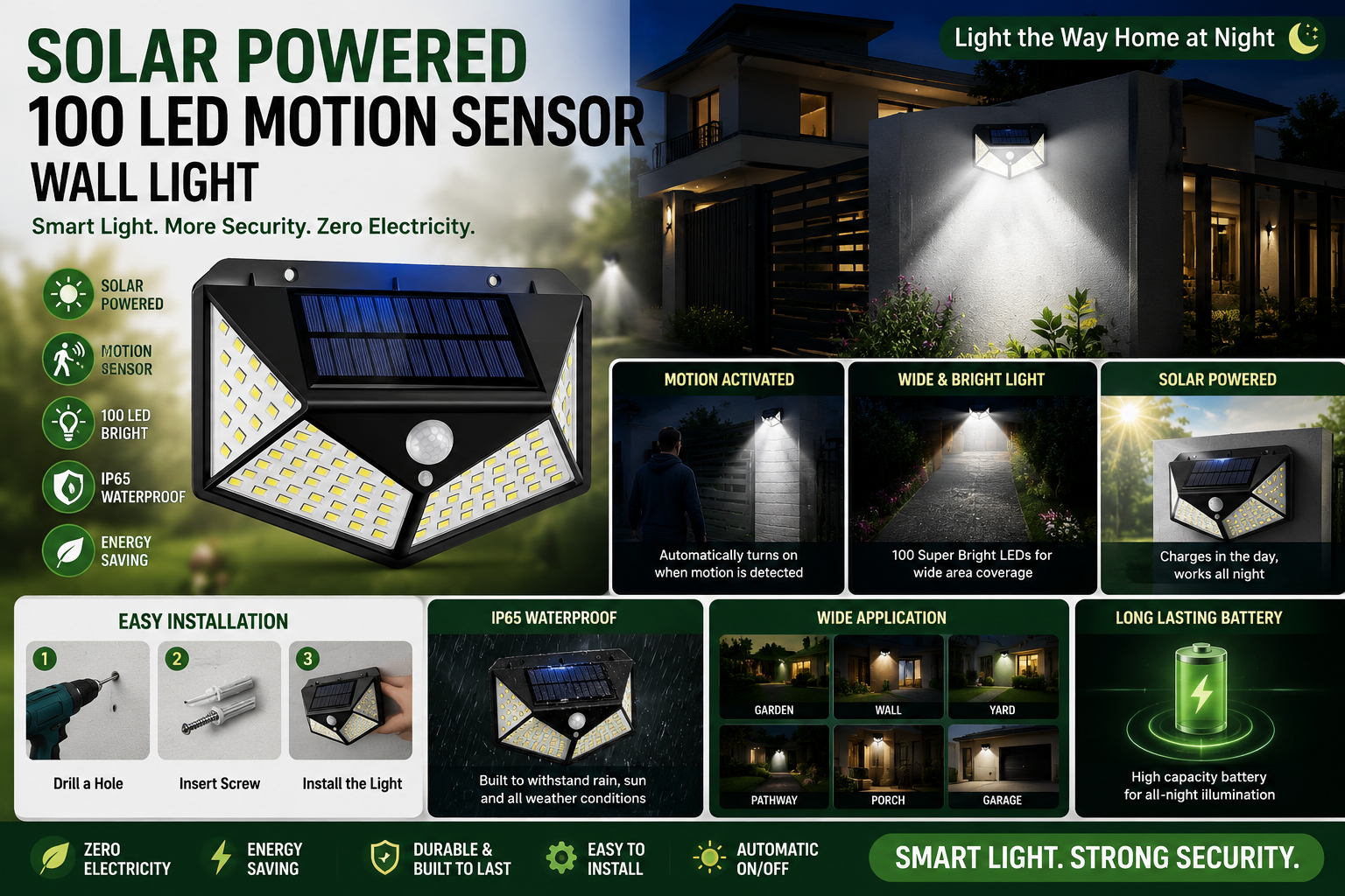 SolarGuard™ 100 | Luminária Solar Inteligente