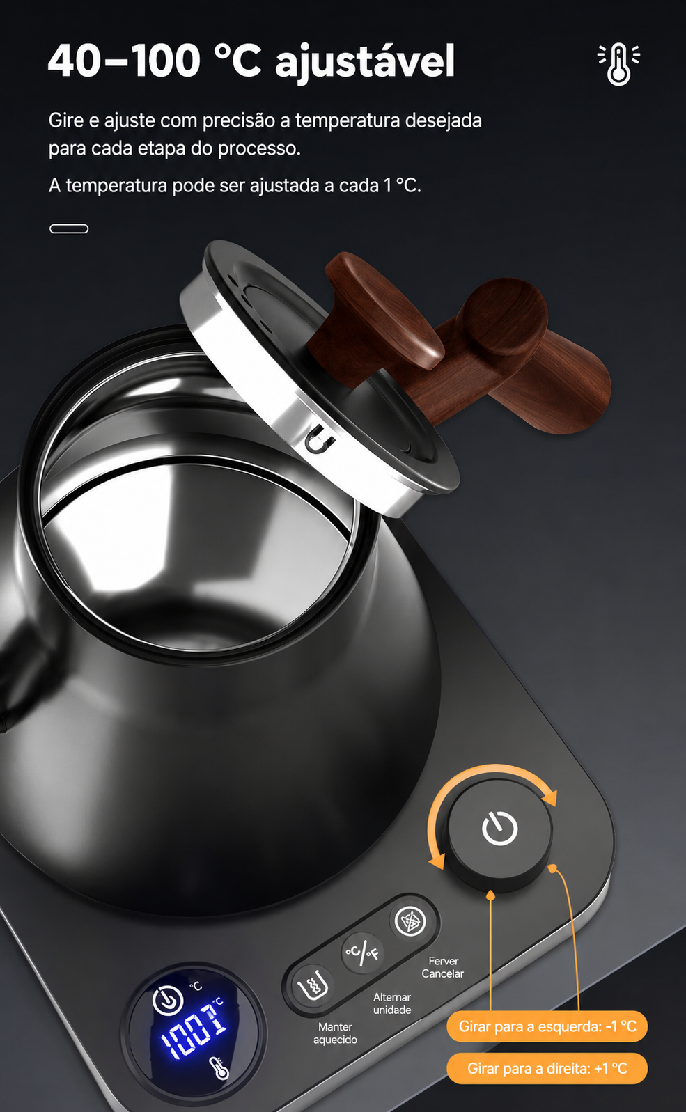 BaristaFlow™ Pro | Chaleira Elétrica Inteligente 900ml