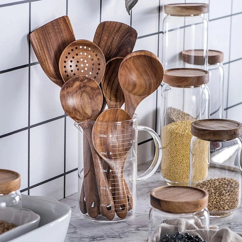 Teak Chef™ | Kit Premium de Utensílios em Madeira